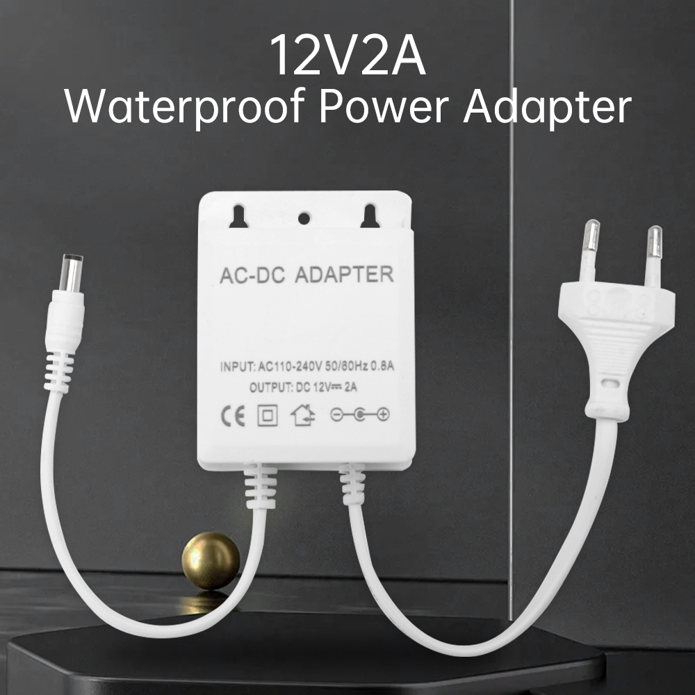 Outdoor Lighting Socket - DC12V 2A EU ปลั๊กอะแดปเตอร์ความปลอดภัยกลางแจ้ง LED กันน้ํา