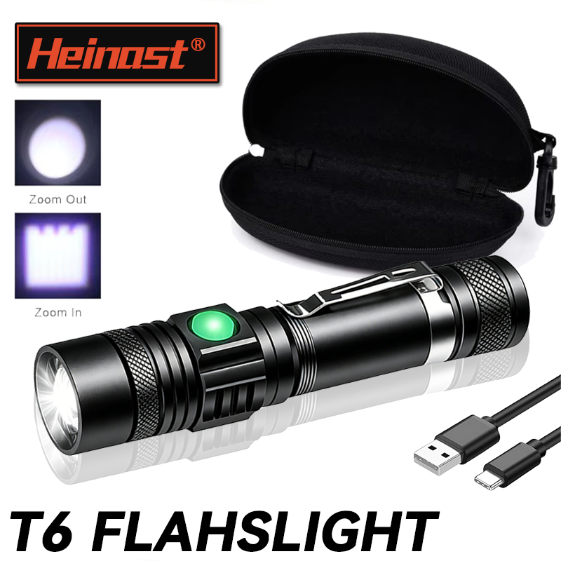 Outdoor Lighting Bulbs - ไฟฉาย LED T6 แบบชาร์จไฟได้, ไฟฉายซูมได้ 18650,