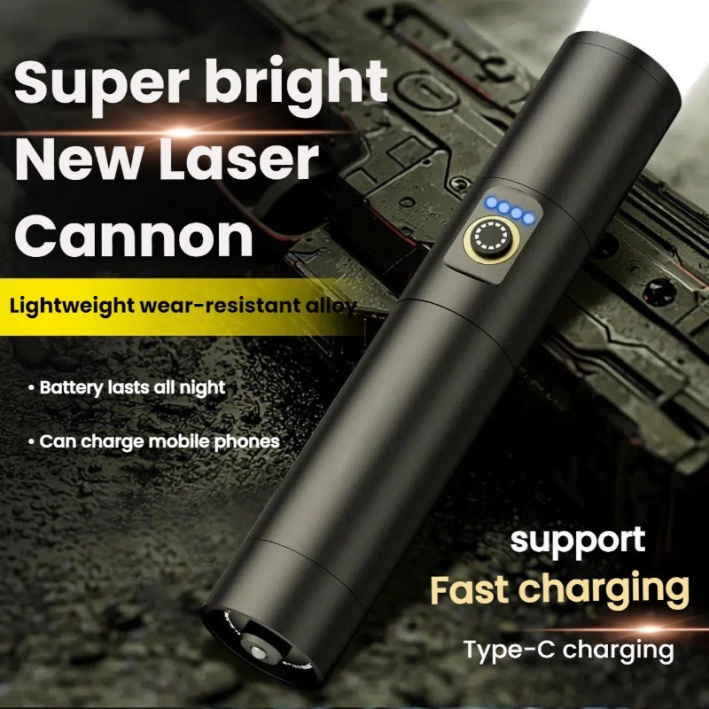 Outdoor Lighting Pole - ไฟฉาย LED แสงสว่างแรง ชาร์จแบบ Type-C ซูมแบบยืดหดได้