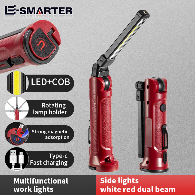 Hanging Outdoor Lighting - COB LED ไฟทำงานแบบชาร์จไฟได้พับไฟฉายกลางแจ้งแคมป์ปิ้งซ่อมรถยนต์โคมไฟแบบพกพาพร้อมตะขอแขวนแม่เหล็ก