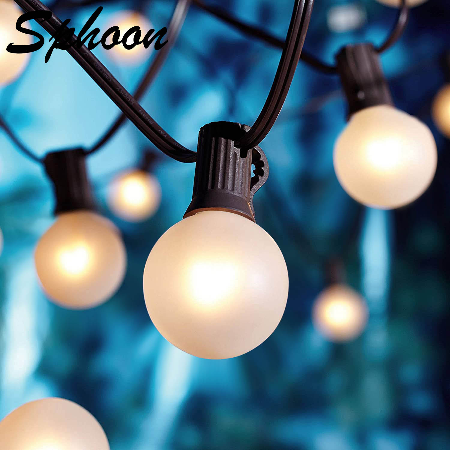 Outdoor Lighting Socket - Frosted สีขาว G40 กลางแจ้ง String ไฟ