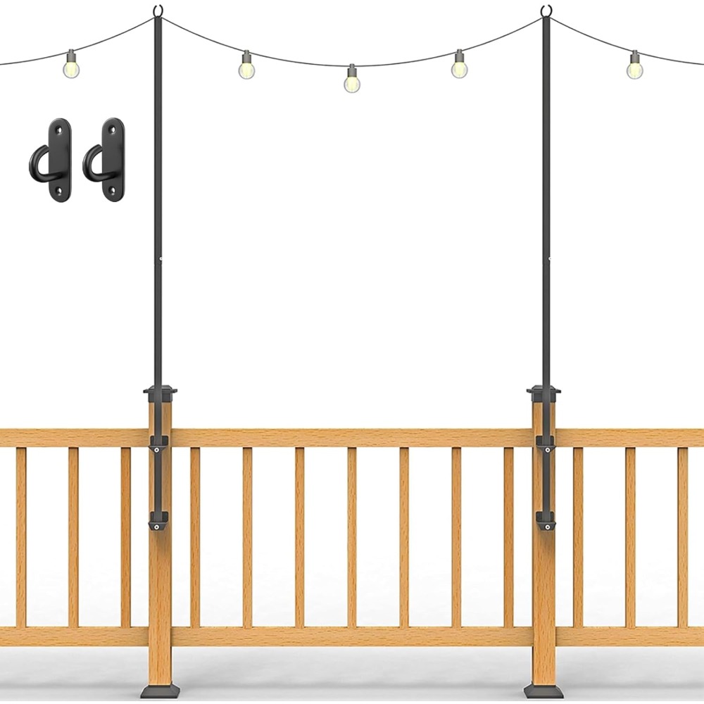 Outdoor Lighting For Garden - เสาไฟสตริง 2 ชิ้น - เสาไฟสแตนเลสสูง 6.5