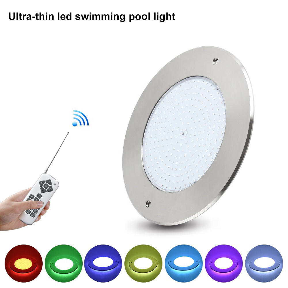 Pond Light Submersible - Ultra-Thin LED ไฟสระว่ายน้ําเรซิ่นที่มีสีสัน RGB ใต้น้ําโคมไฟ AC12V