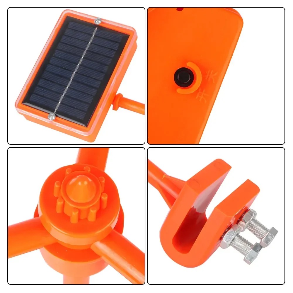 Photocell Outdoor Lighting - พลังงานลมและแสงอาทิตย์ 360 ° เครื่องไล่นกพร้อมแผ่นสะท้อนแสงและเสียงเตือน ระบบควบคุมศัตรูพืชอัตโนมัติสำหรับสวนกลางแจ้ง