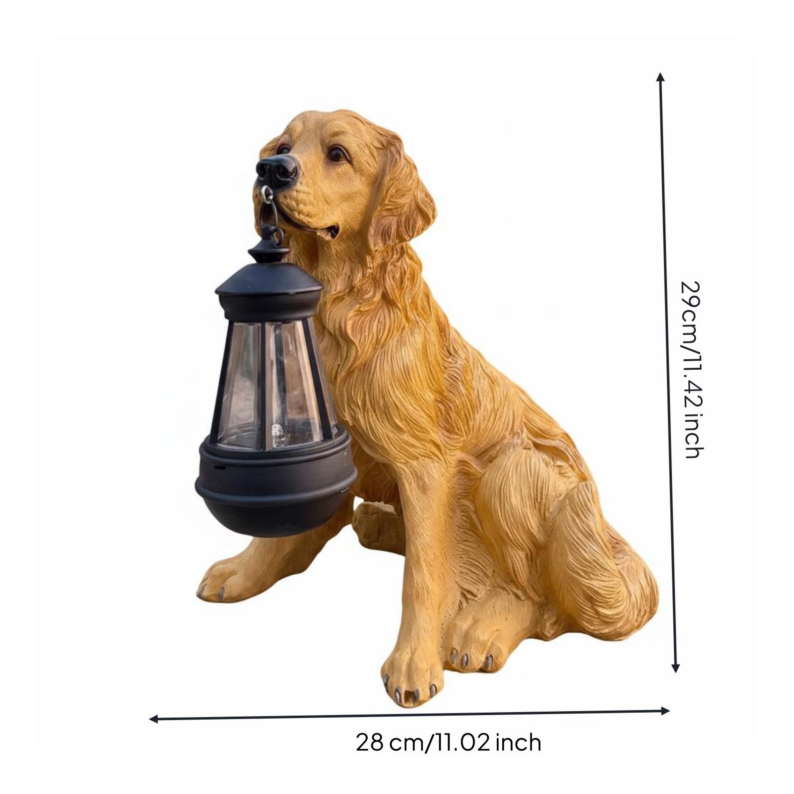 Hanging Outdoor Lighting - ประติมากรรมสุนัขเรซินตกแต่งสวนกลางแจ้งพร้อมโคมไฟแขวนสำหรับตกแต่งระเบียงกลางแจ้ง