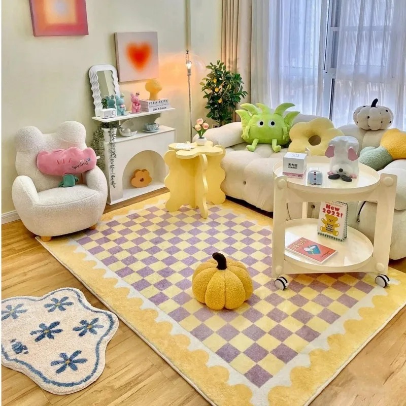 สีชมพูสีฟ้า Checkerboard พรมข้ - Outdoor Lighting Online บทวิจารณ์และราคา