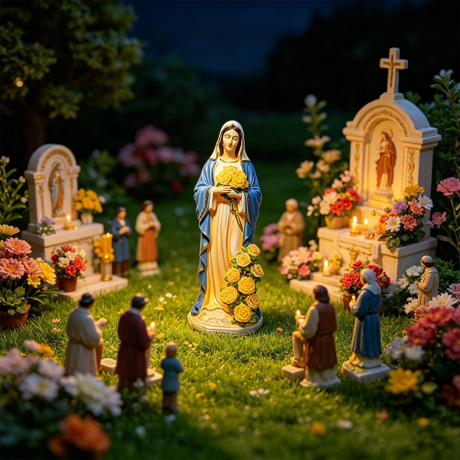 รูปปั้นพระแม่มารีพลังงานแสงอาท - Outdoor Lighting Ground บทวิจารณ์และราคา