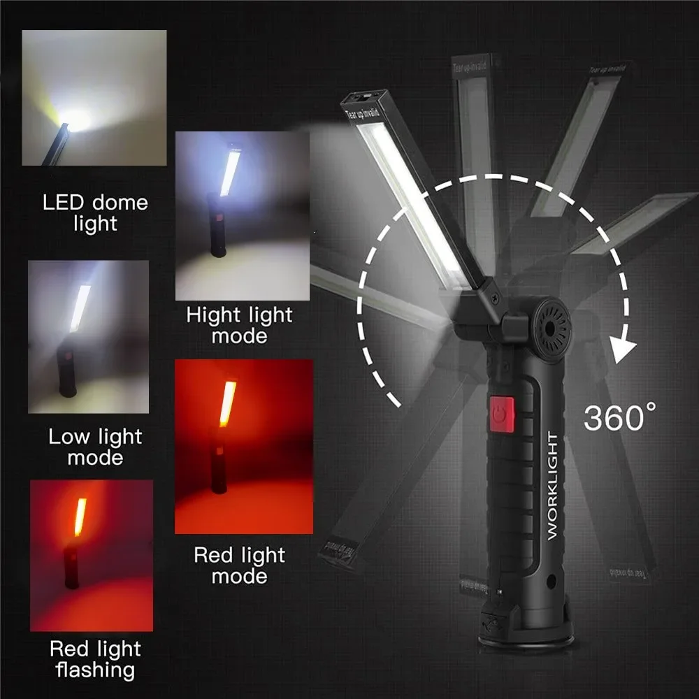 แบบพกพา COB ไฟฉาย LED USB ชาร์ - Hanging Outdoor Lighting บทวิจารณ์และราคา