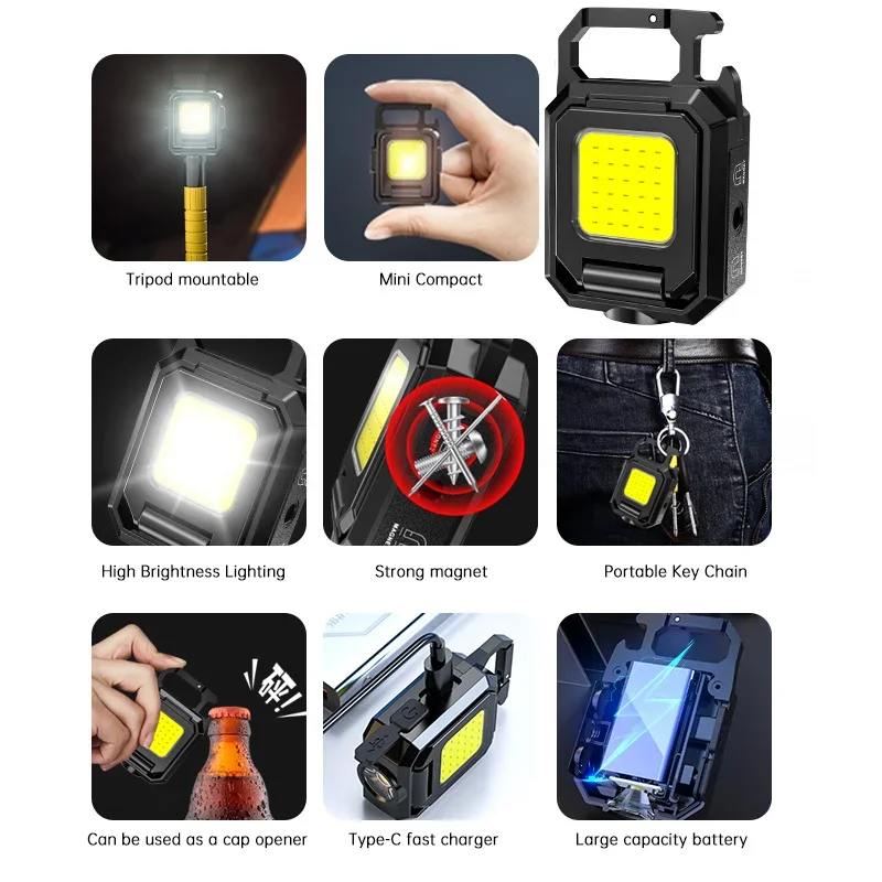 ไฟฉายขนาดเล็กพวงกุญแจไฟ COB ไฟ - Outdoor Lighting Bulbs บทวิจารณ์และราคา