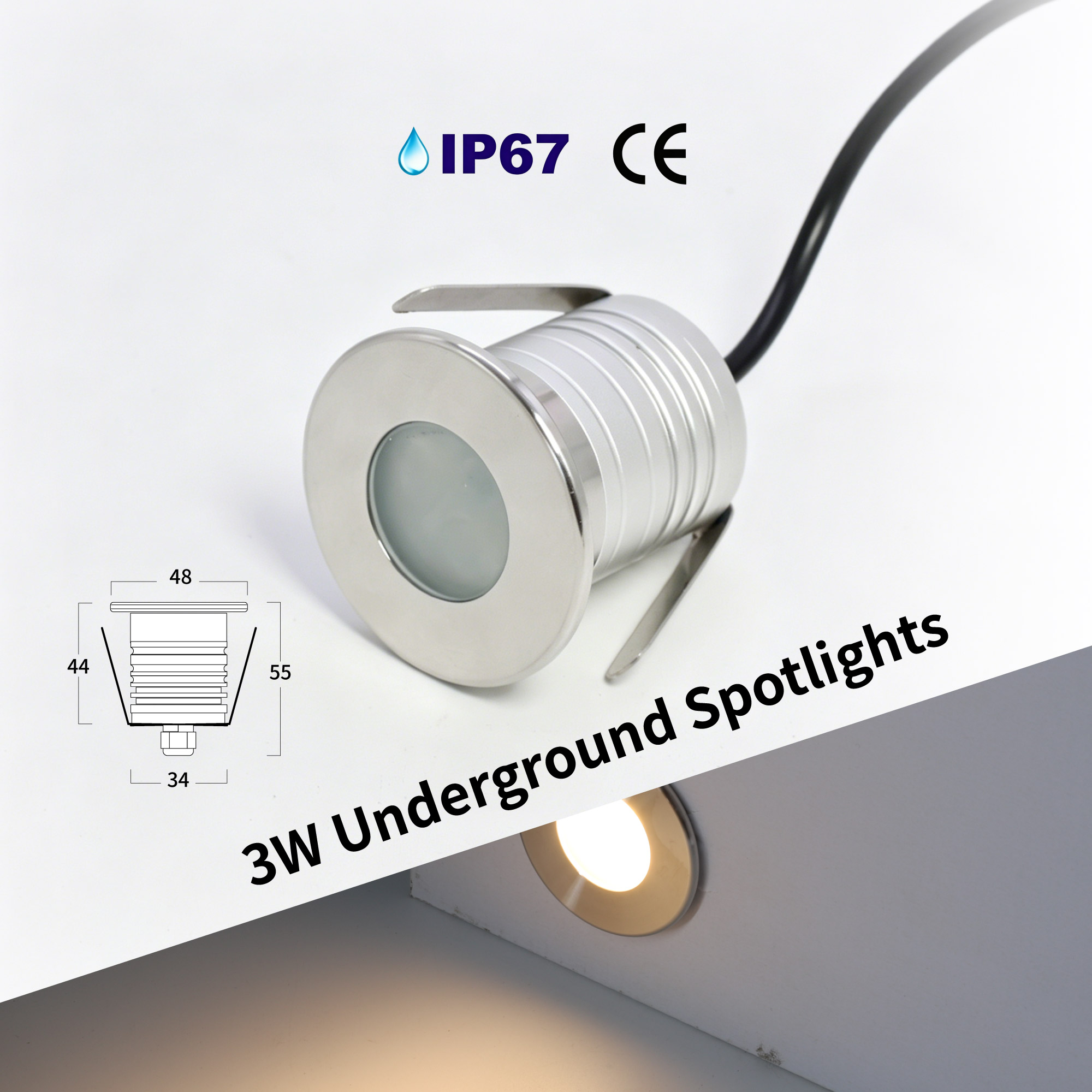 3W LED ใต้น้ำโคมไฟ IP68 กันน้ำ - Pond Light Submersible บทวิจารณ์และราคา