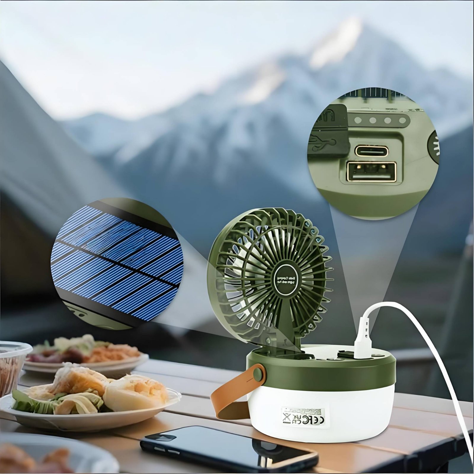 โคมไฟพัดลมพลังงานแสงอาทิตย์แบบ - Hanging Outdoor Lighting บทวิจารณ์และราคา