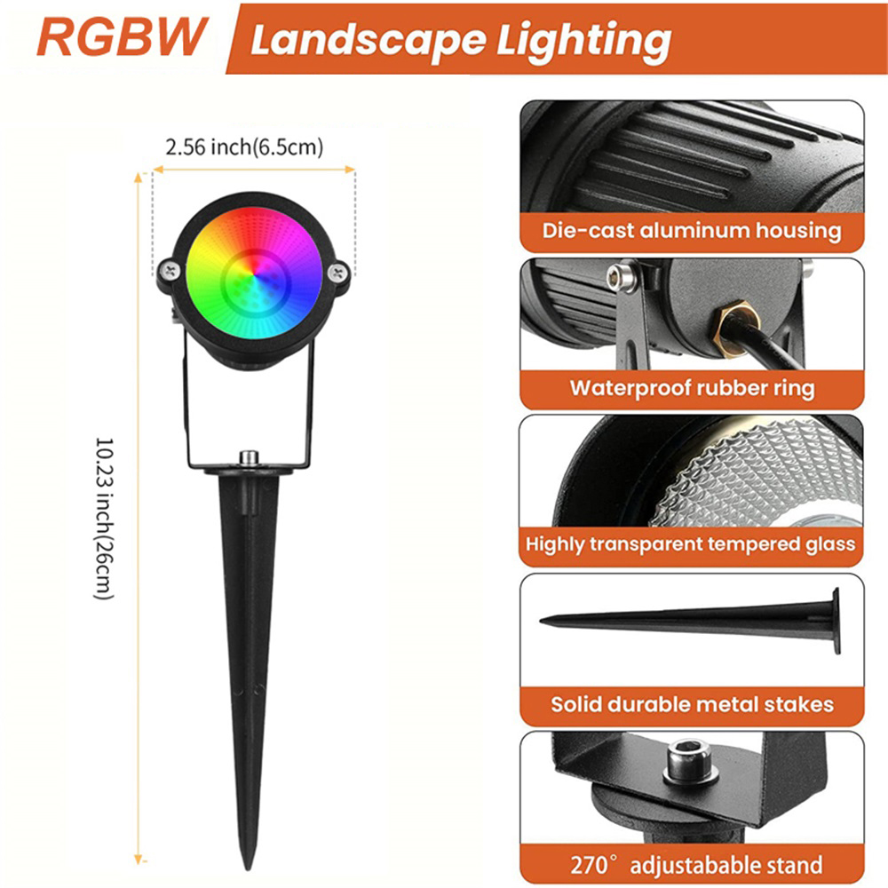ไฟส่องสว่างภูมิทัศน์ RGBW 10W  - Outdoor Lighting For Garden บทวิจารณ์และราคา