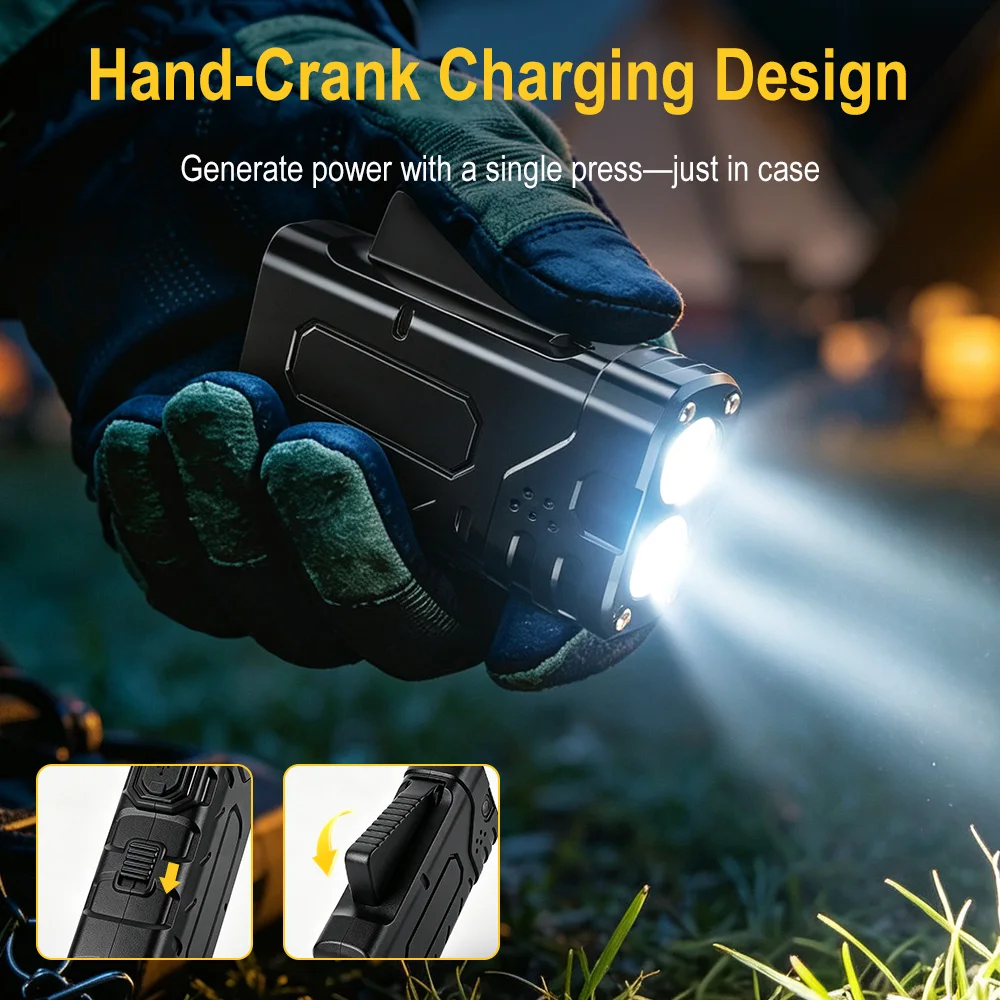 BORUIiT ไฟฉาย LED แบบหมุนมือ E - Outdoor Lighting Types บทวิจารณ์และราคา