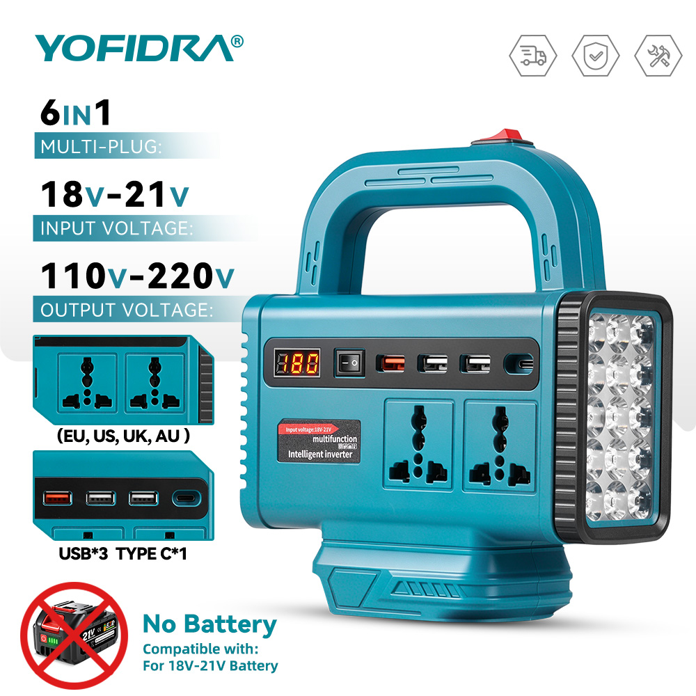 อินเวอร์เตอร์พกพา YOFIDRA 220V - Outdoor Lighting Socket บทวิจารณ์และราคา