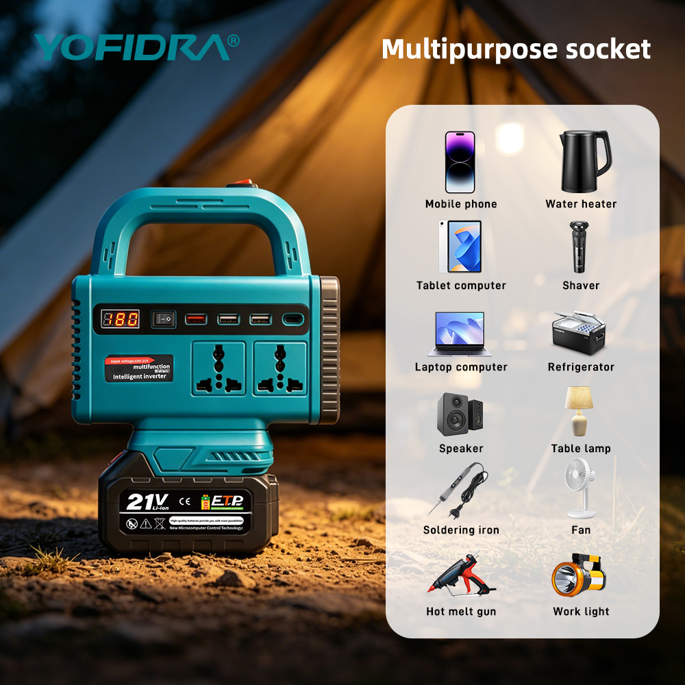 อินเวอร์เตอร์พกพา YOFIDRA 220V - Outdoor Lighting Socket บทวิจารณ์และราคา