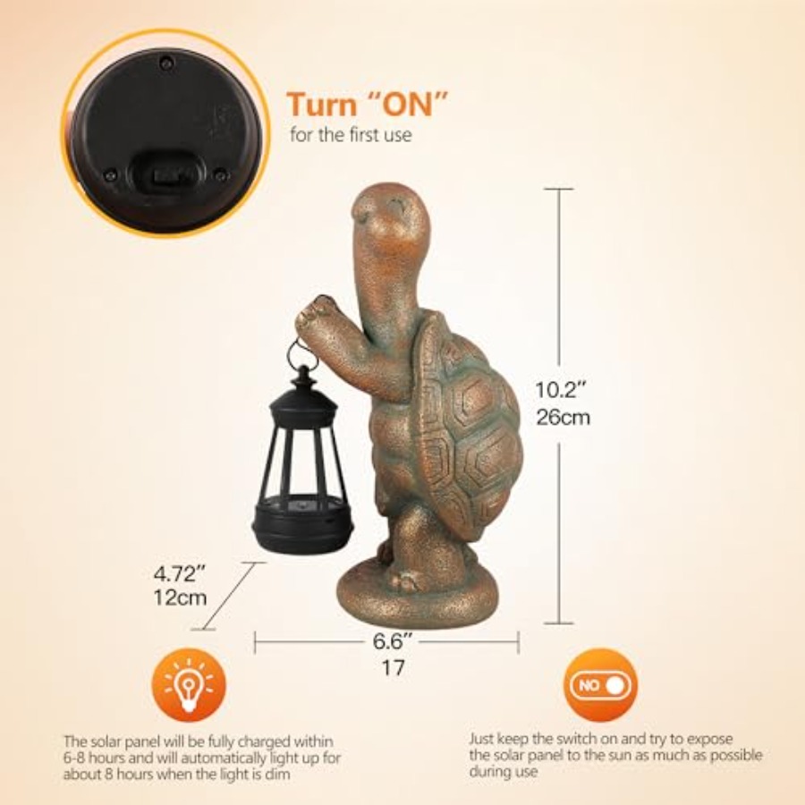 รูปปั้นเต่าพลังงานแสงอาทิตย์สำ - Outdoor Lighting Japan บทวิจารณ์และราคา