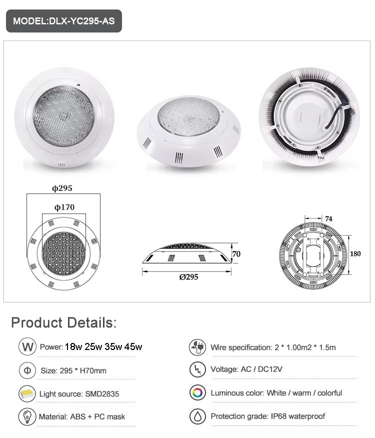 ไฟ LED สระว่ายน้ํา RGB AC12V 1 - Pond Light Submersible บทวิจารณ์และราคา
