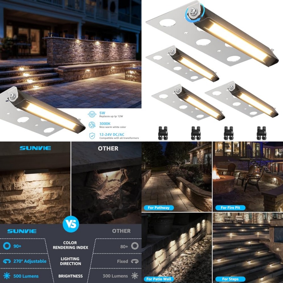 ไฟส่องสว่างสำหรับงานภูมิทัศน์ข - Outdoor Lighting For Steps บทวิจารณ์และราคา