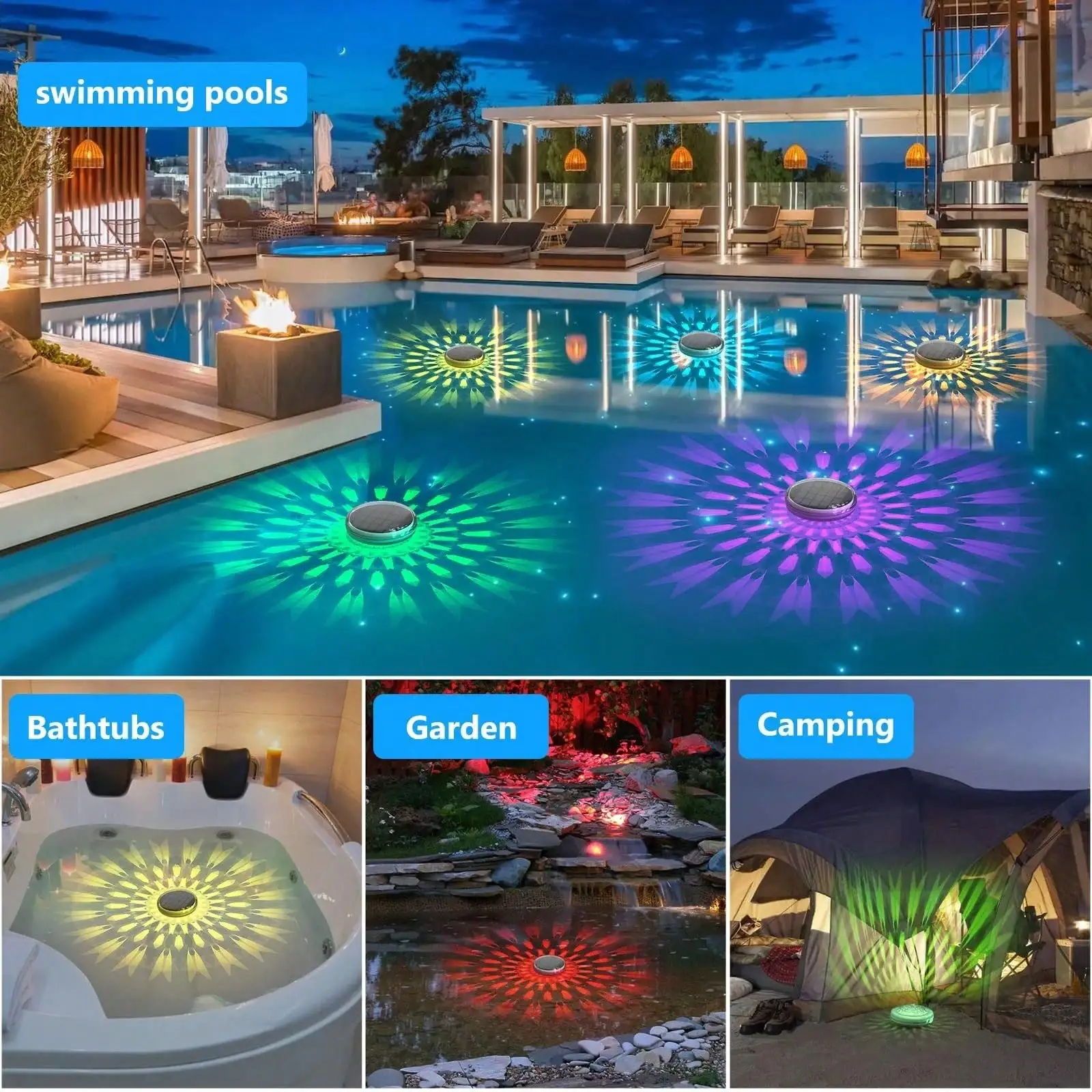 ไฟลอยน้ำพลังงานแสงอาทิตย์สำหรั - Pond Light Submersible บทวิจารณ์และราคา