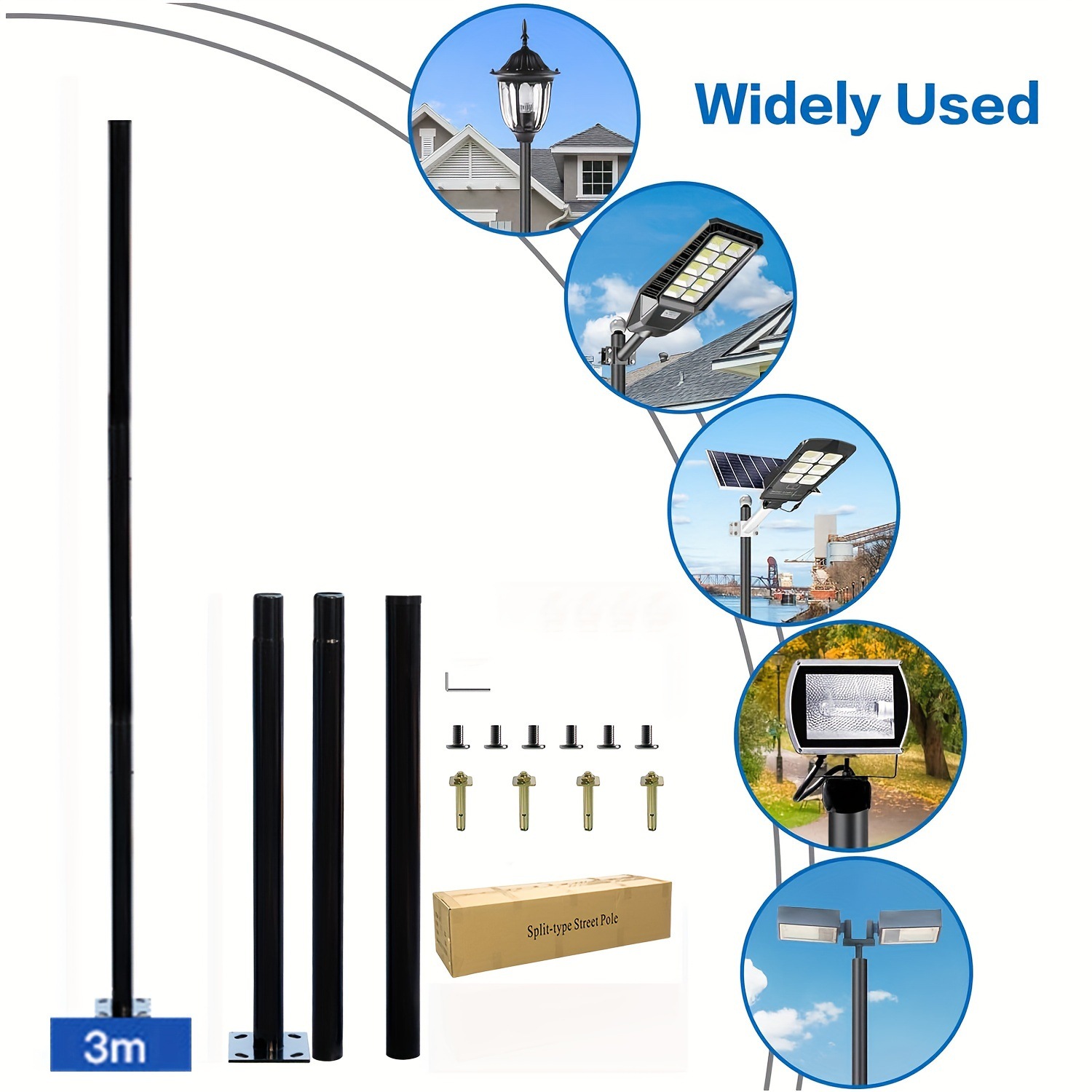 เสาไฟถนนพลังงานแสงอาทิตย์แบบแย - Outdoor Lighting Ground บทวิจารณ์และราคา